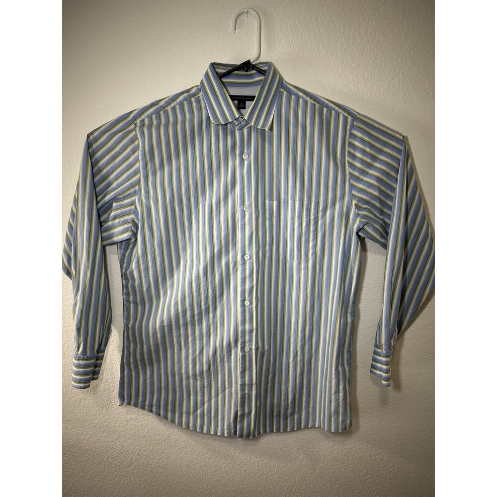 Banana Republic Men’s M Blue Green Stripe Long Sleeve Button Down Shirt